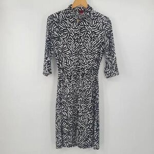 Black and White Patterned Women's Dress
